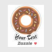 Köstliche Donut mit Schokolade und Zuckerstreuer Aufkleber (Blatt)