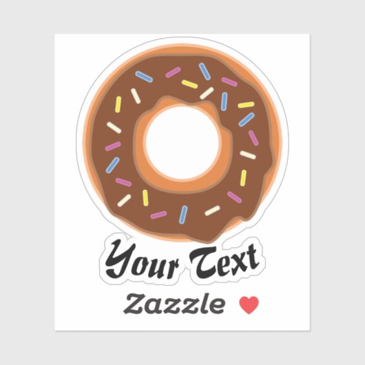 Köstliche Donut mit Schokolade und Zuckerstreuer Aufkleber (Blatt)