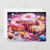 Köstliche Donut mit Zuckerverglasung, Top-Aussicht Postkarte (Vorne/Hinten)