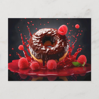 Köstliche Donut mit Zuckerverglasung, Top-Aussicht Postkarte