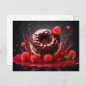 Köstliche Donut mit Zuckerverglasung, Top-Aussicht Postkarte (Vorne/Hinten)