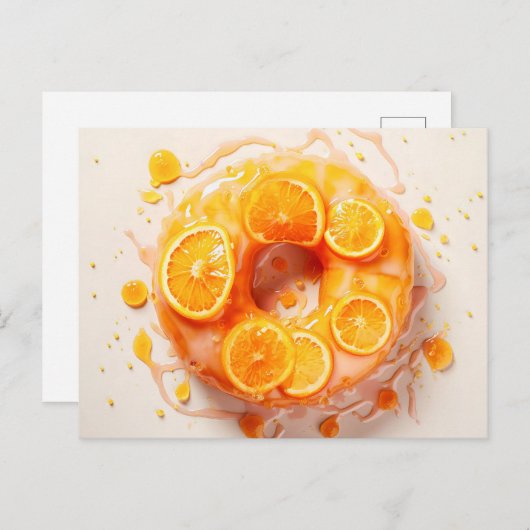 Köstliche Donut mit Zuckerverglasung, Topansicht. Postkarte (Vorne/Hinten)