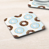 Köstliche Donuts Blue Stripes Plastik-Untersetzer Untersetzer (Linke Seite)