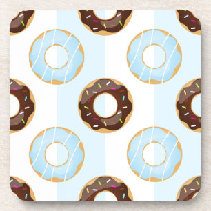 Köstliche Donuts Blue Stripes Plastik-Untersetzer Untersetzer