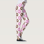 Köstliche Donuts Pink Stripes Muster Leggings (Rechts)