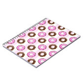 Köstliche Donuts Pink Stripes Muster Notebook Notizblock (Linke Seite)