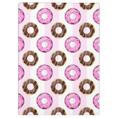 Köstliche Donuts Pink Stripes Muster Zwischenablag Klemmbrett (Rückseite)