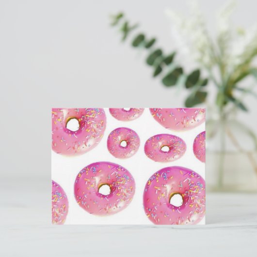 Köstliche Donuts. Postkarte (Stehend Vorderseite)