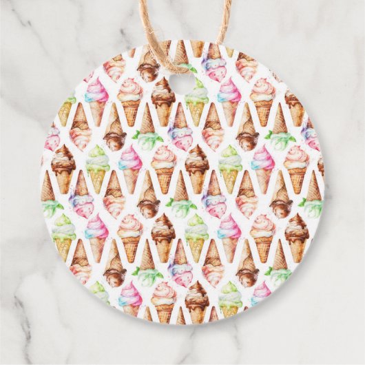Köstliche Eiscremekonen Geschenkanhänger (Rückseite)