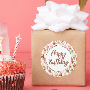 Köstliche Eiscremekonen Runder Aufkleber