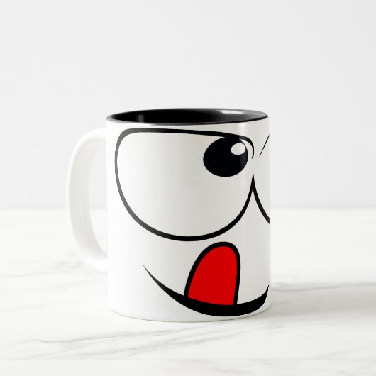 Köstliche Emoj-Tasse Zweifarbige Tasse (Vorderseite Links)
