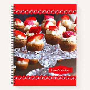 Köstliche Erdbeere Cupcakes Dessert Rezept Notizblock