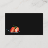 Köstliche Erdbeeren auf einer Löffel-Visitenkarte Visitenkarte (Vorderseite)