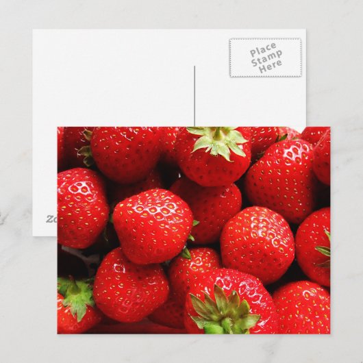 Köstliche Erdbeeren Postkarte (Vorne/Hinten)