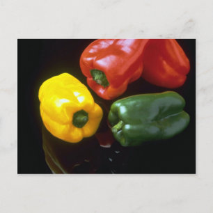 Köstliche farbenfrohe Paprikaschoten Postkarte