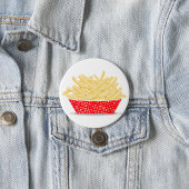 Köstliche französische Fries Retro Fast Food Button