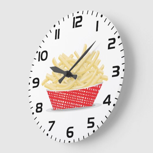 Köstliche französische Fries Retro Fast Food Große Wanduhr (Winkel)
