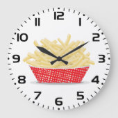 Köstliche französische Fries Retro Fast Food Große Wanduhr (Vorderseite)