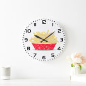 Köstliche französische Fries Retro Fast Food Große Wanduhr
