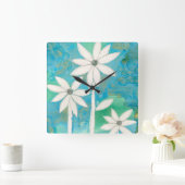Köstliche Gänseblümchen II Quadratische Wanduhr (Zuhause)