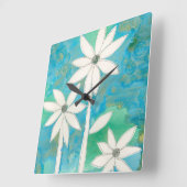 Köstliche Gänseblümchen II Quadratische Wanduhr (Winkel)