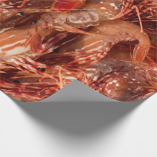 Köstliche Garnelen Geschenkpapier (Ecke)