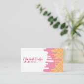 Köstliche, geschmolzene Erdbeereiscreme im Sommer Visitenkarte (Stehend Vorderseite)