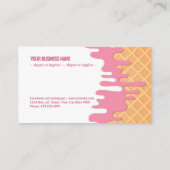 Köstliche, geschmolzene Erdbeereiscreme im Sommer Visitenkarte (Rückseite)