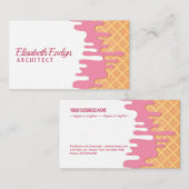 Köstliche, geschmolzene Erdbeereiscreme im Sommer Visitenkarte (Vorne/Hinten)