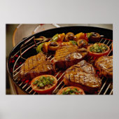 Köstliche Grillsteaks Poster (Vorne)