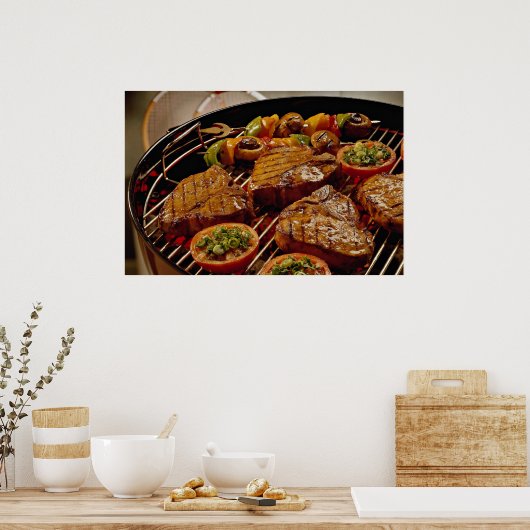 Köstliche Grillsteaks Poster (Küche)