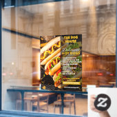 Köstliche Hotdogs Restaurant Front Large Fensteraufkleber (Café-Fenster)