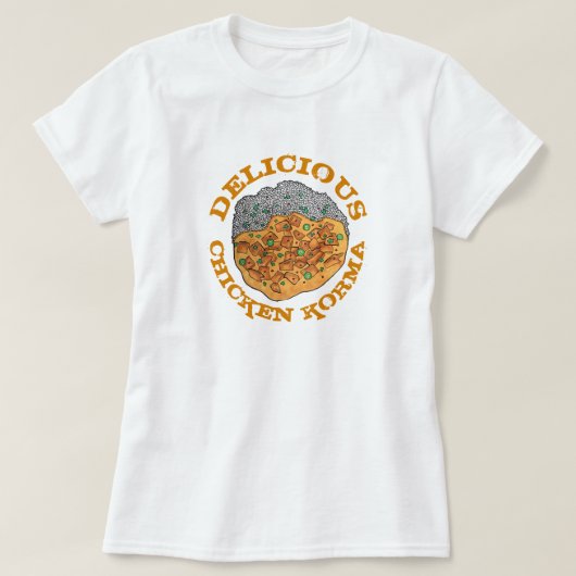 Köstliche indische Küche mit Huhn Korma T-Shirt (Design vorne)