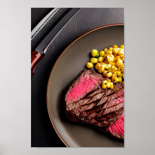 Köstliche Juicy Rare Steak Poster (Vorne)