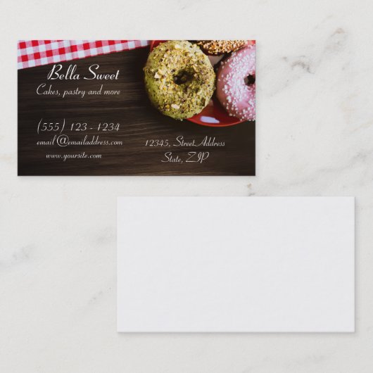 Köstliche Krapfen Visitenkarte (Vorne/Hinten)