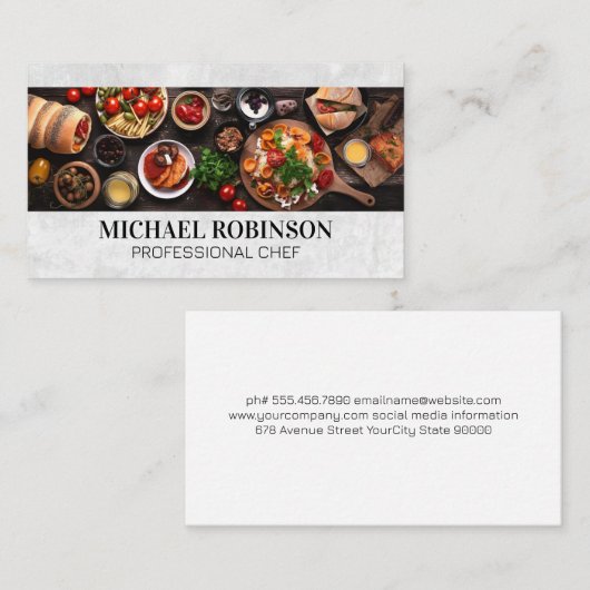 Köstliche Lebensmittel Visitenkarte (Vorne/Hinten)