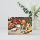 Köstliche Meeresfrüchte und Vorspeisen Postkarte (Stehend Vorderseite)
