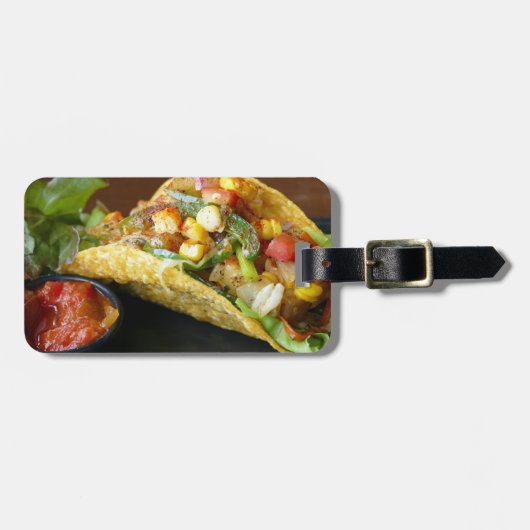 köstliche mexikanische Tacosphotographie Gepäckanhänger (Vorderseite horizontal)