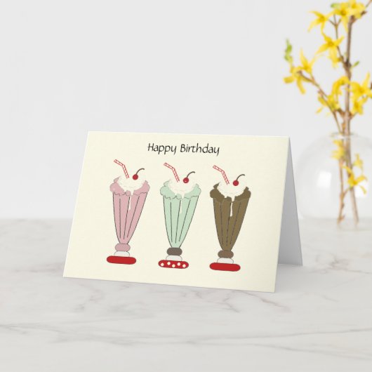 Köstliche Milkshake zum Geburtstag Karte (Gelbe Blume)