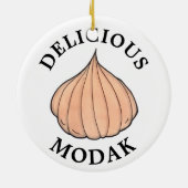 Köstliche Modak Coconut Mithai Indianersüße Keramik Ornament (Hinten)