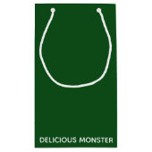 Köstliche Monster-grüne Farbe Kleine Geschenktüte (Rückseite)