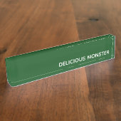 Köstliche Monster-grüne Farbe Namensplakette (Seite)