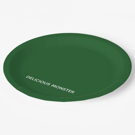 Köstliche Monster-grüne Farbe Pappteller (Schrägansicht)