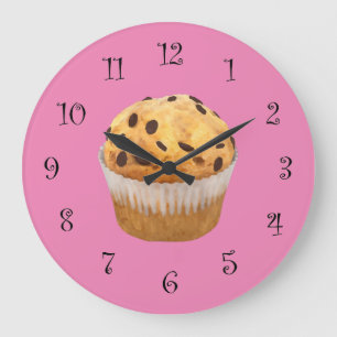 Köstliche Muffin Pink Kitchen Wall Große Wanduhr