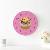 Köstliche Muffin Pink Kitchen Wall Große Wanduhr (Zuhause)