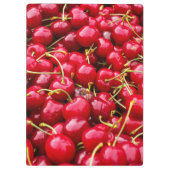 köstliche niedliche rote Kirsche trägt Fotografie Klemmbrett (Rückseite)