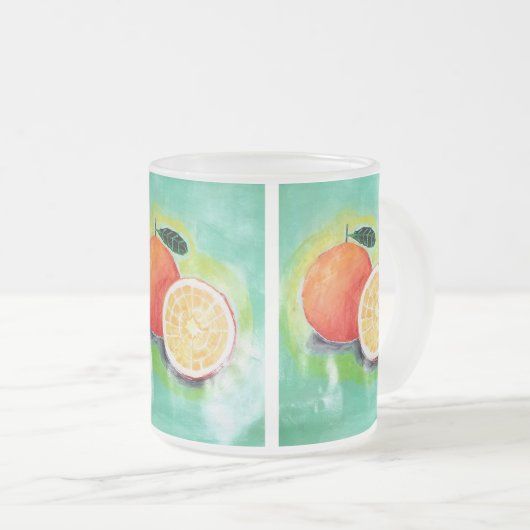 Köstliche Orange Mattierte Tasse (VorderseiteRechts)