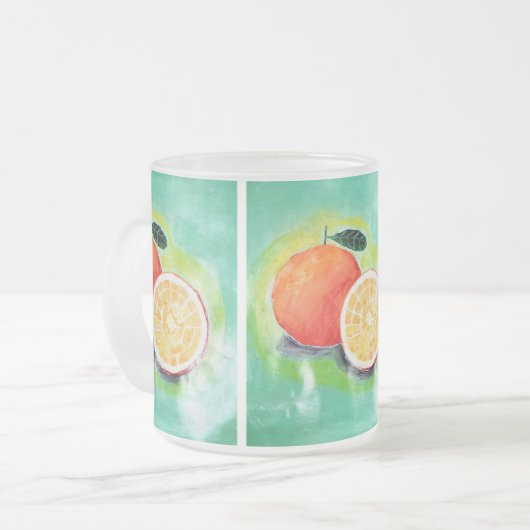 Köstliche Orange Mattierte Tasse (Vorderseite Links)