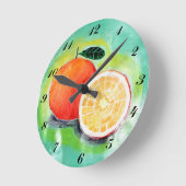 Köstliche Orangen-Acrylmauer-Uhr Runde Wanduhr (Winkel)