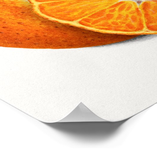 Köstliche Orangen Mandarine Fruchtanstriche Poster (Ecke)